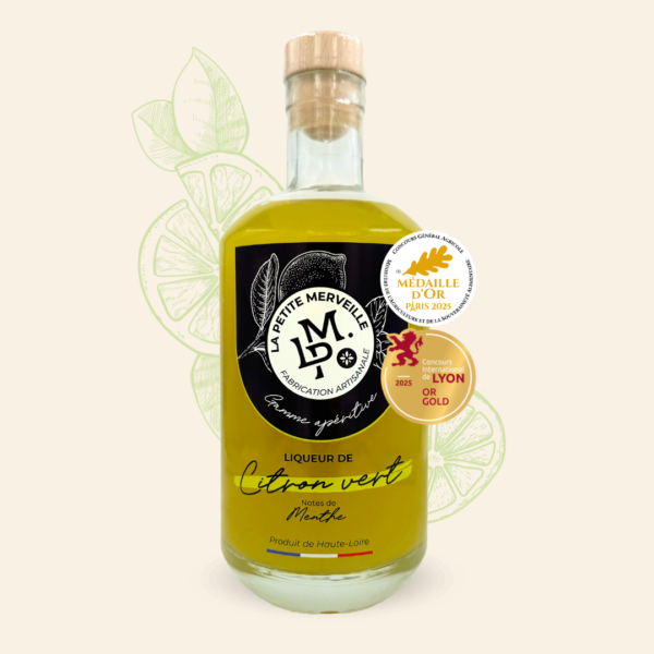 50cl-3 Liqueur de Citron Vert notes de Menthe